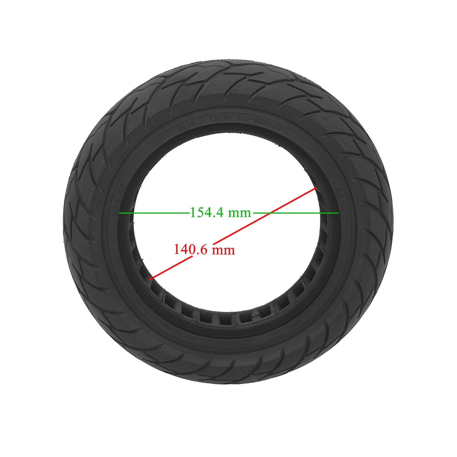 10x2.125 E-Scooter Vollgummi Reifen Schwarz Nendong 34mm