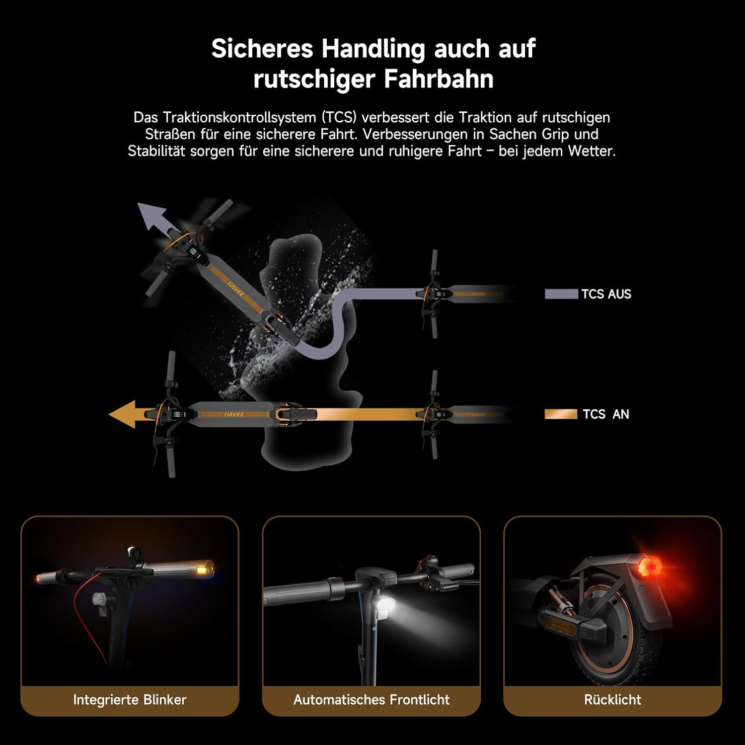 NAVEE GT3 Max E-Scooter ABE Zertifiziert 400W Motor | 75 km Reichweite | Vierfach-Federung