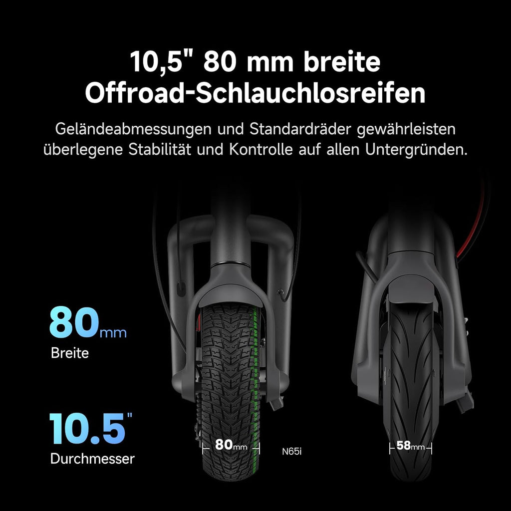 NAVEE N65i E-Scooter ABE Zertifiziert| Patentierte Damping Arm™ Federung  2-Fach faltbar | 65km Reichweite