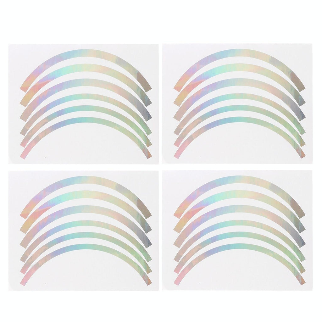 Blue Wheel Hub Sticker Set for Scooter / Bike / Electric Vehicle 2 Pcs - Silver Colorful