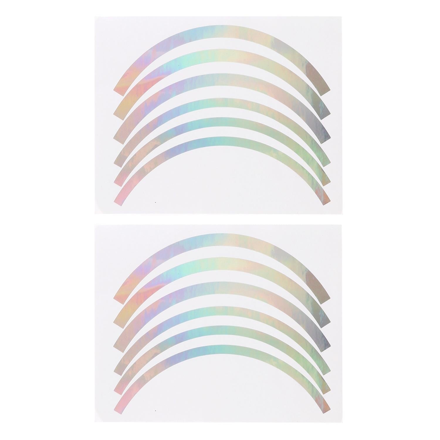 Blue Wheel Hub Sticker Set for Scooter / Bike / Electric Vehicle 2 Pcs - Silver Colorful