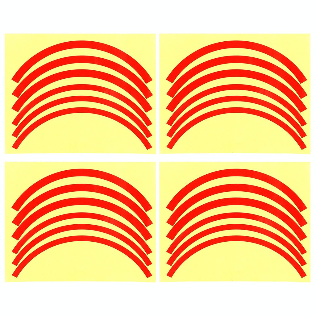 Blue Wheel Hub Sticker Set for Scooter / Bike / Electric Vehicle 2 Pcs - Red