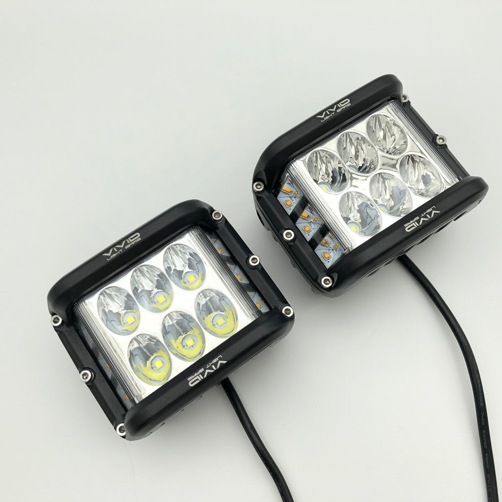 3.75'' side shooter led pod lights ditch light for trucks, trailers, jeep, atv, utv, 4x4, emergency vehicles (2 pack)