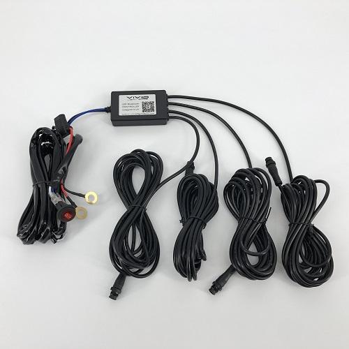 1 Slim Dual Color Light Bar Sync with 4 Packs 3.75" side shooter ditch LED Pods